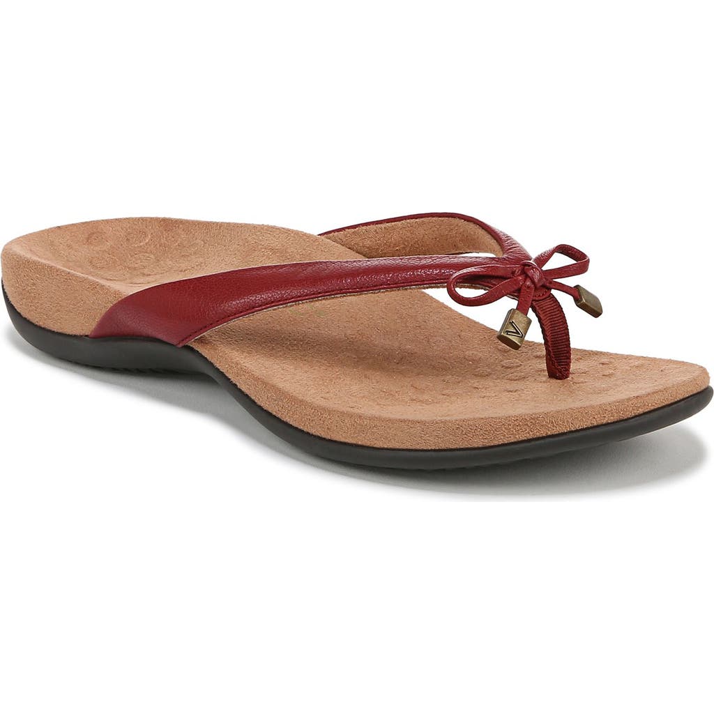 Vionic Bella X Womens Open Toe Slip On Thong Sandals In Syrah