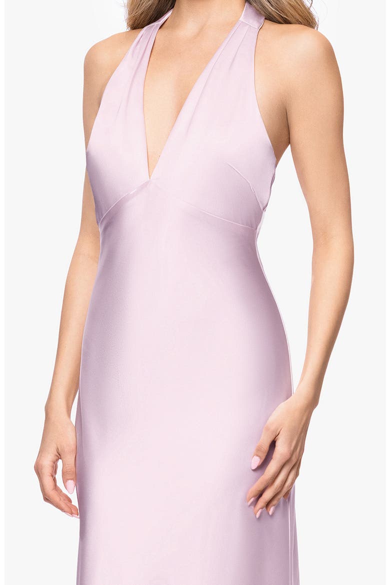 Halter Satin Gown, Alternate, color, LIGHT PINK