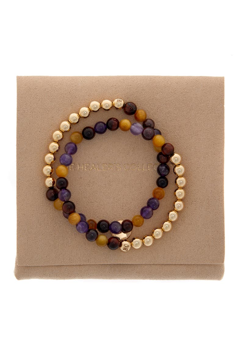 N19 Anxiety Free Set of 2 Healer's Bracelets, Alternate, color, YELLOW GOLD