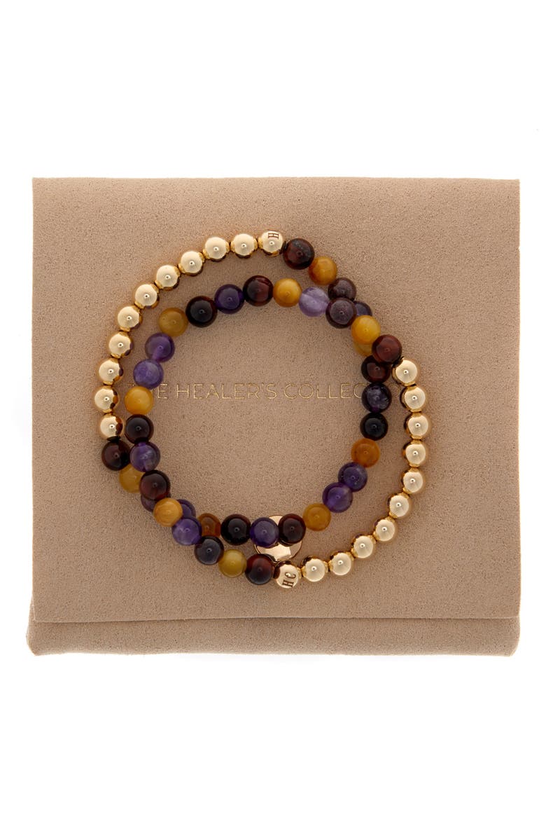 The Healer’s Collection N19 Anxiety Free Set of 2 Healer's Bracelets, Alternate, color, Yellow Gold