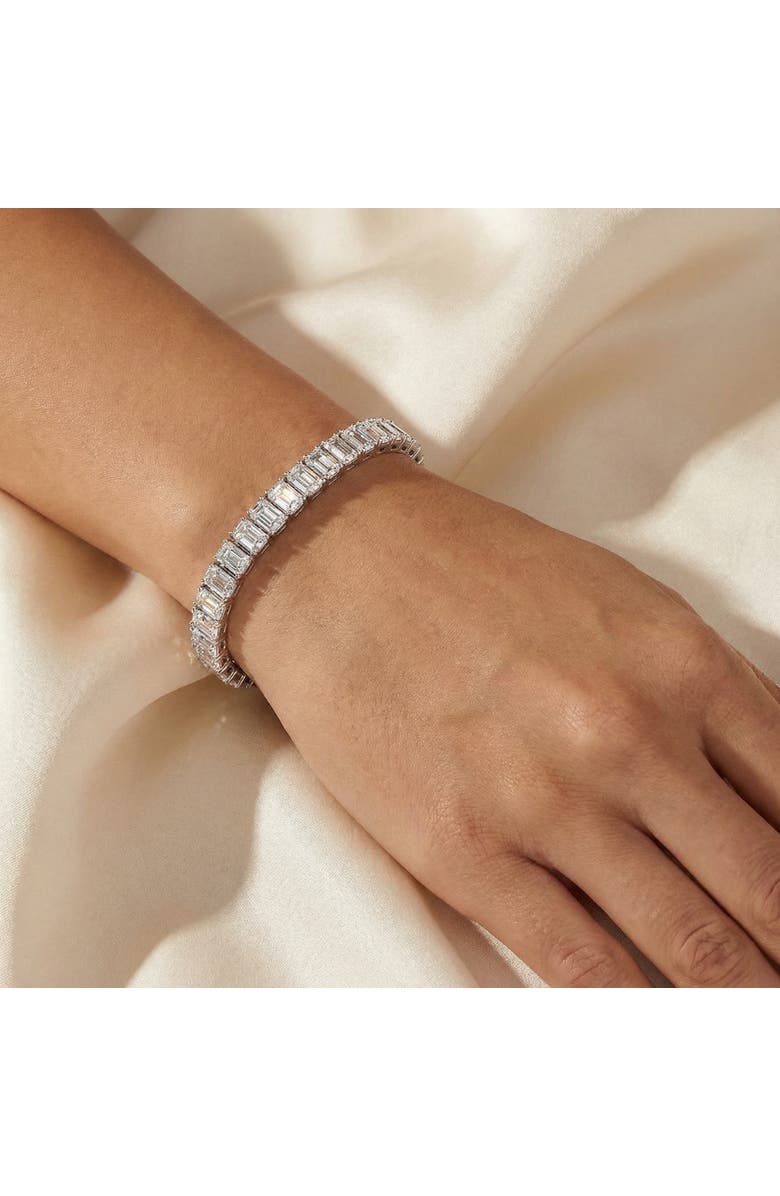 Bliss Diamond 28Ct Emerald Diamond Tennis Bracelet 14k Gold 7" 17.5g Lab Grown, Alternate, color, 14K White Gold