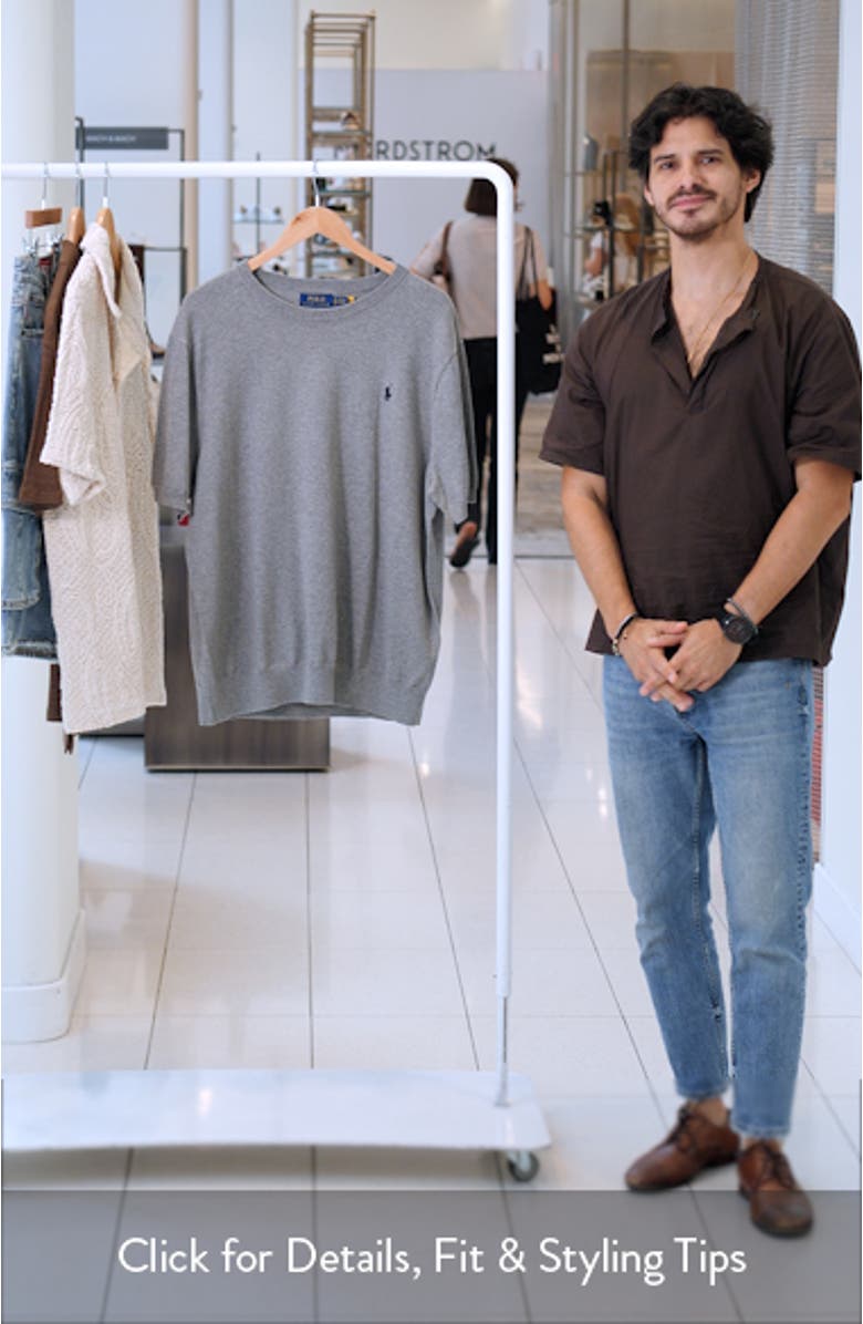 Short Sleeve Cotton Crewneck Sweater, sales video thumbnail