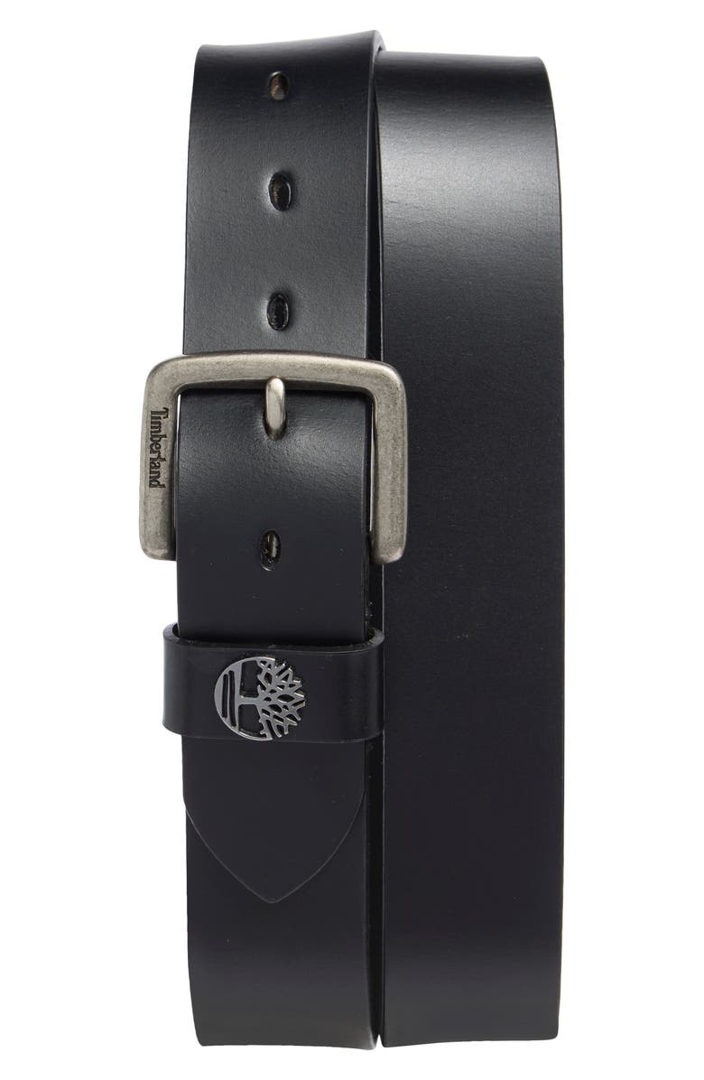Timberland Leather Belt, Main, color, Black