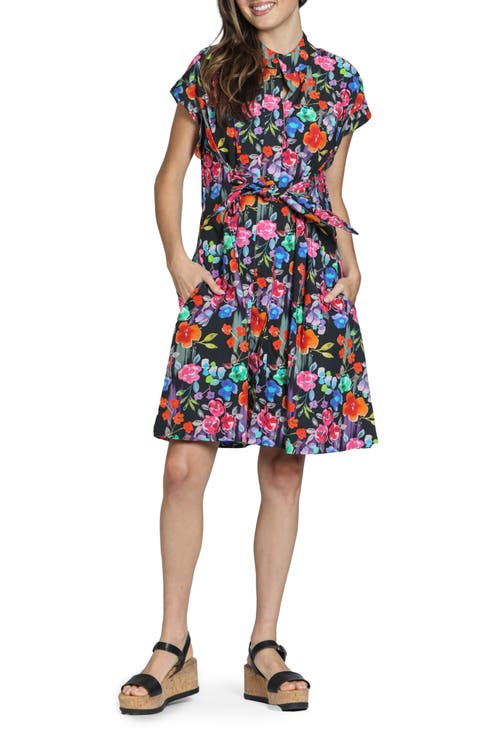 Vintage Style A-Line Dress With Floral Print, Polyester, All-Season main image 1