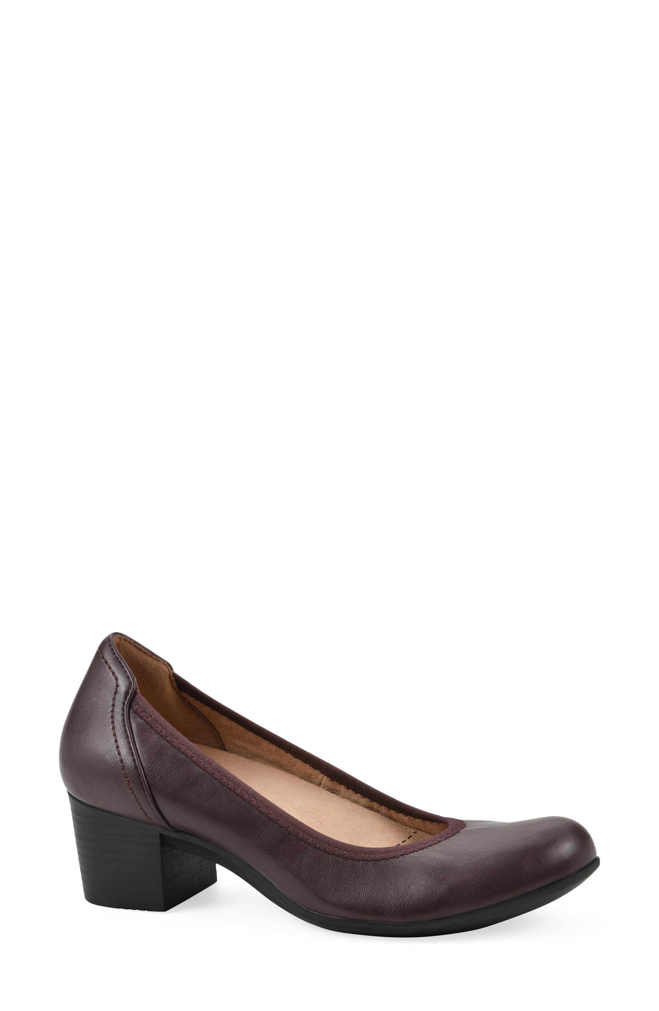 Tripton Block Heel Pump, Main, color, BURGUNDY/ GRAINY/ SMOOTH