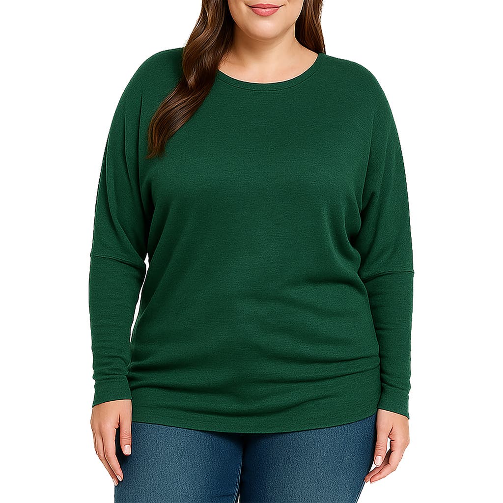 Standards & Practices Batwing Long Sleeve Tunic Top In Green