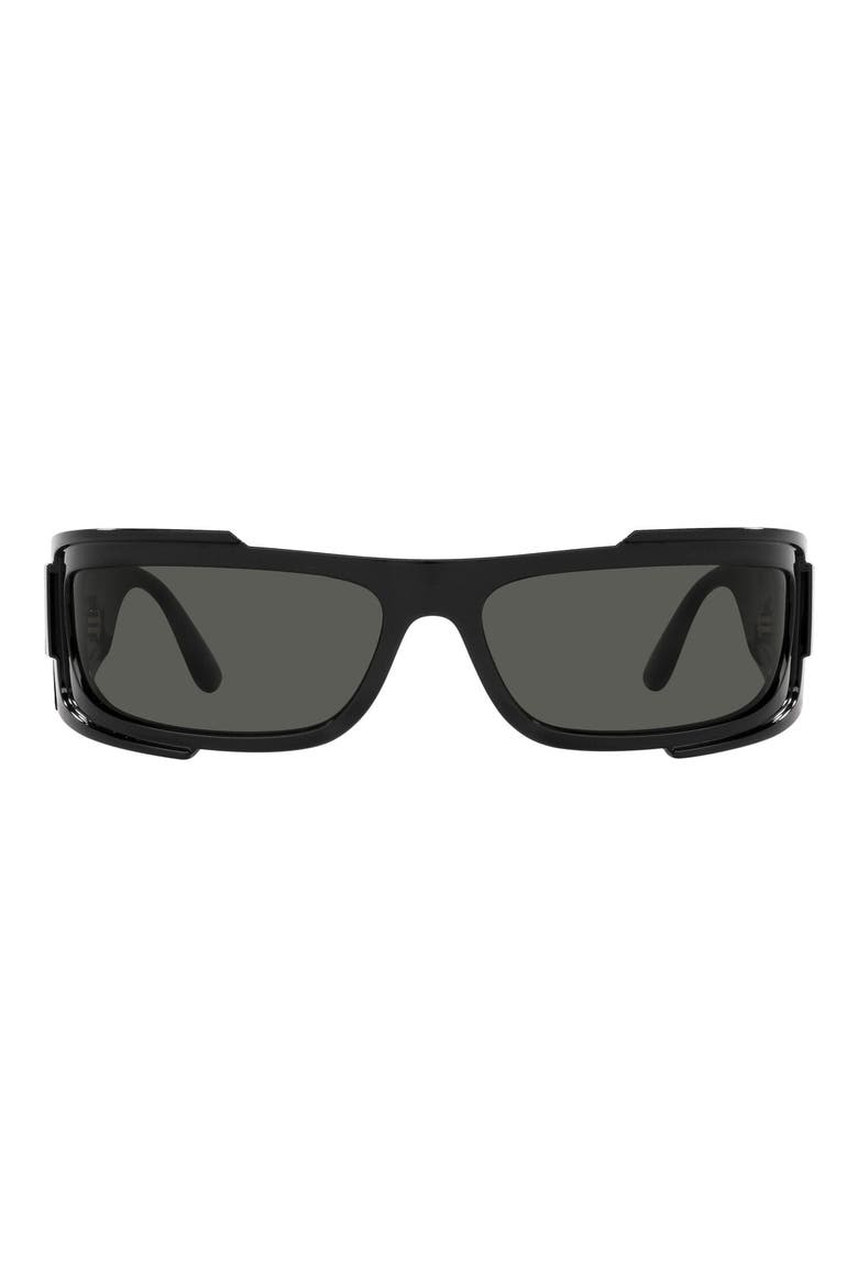 67mm Rectangular Sunglasses, Main, color, BLACK