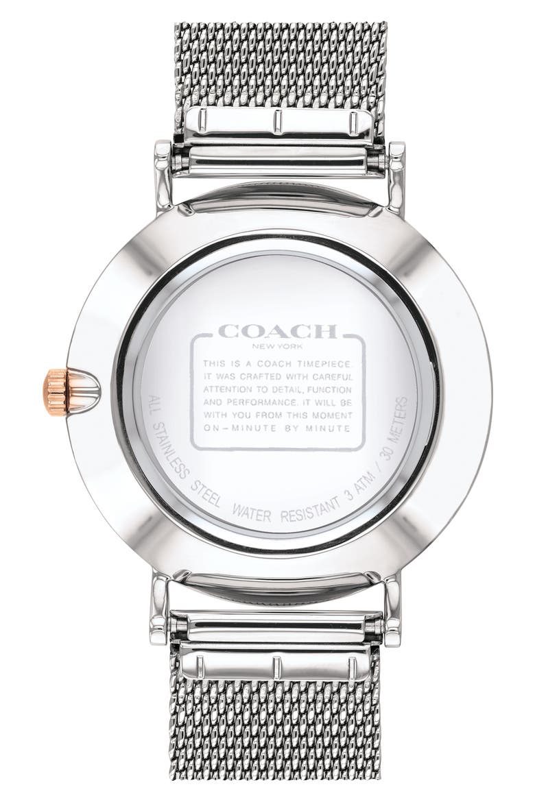 Perry Mesh Strap Watch, 36mm, Alternate, color, SILVER