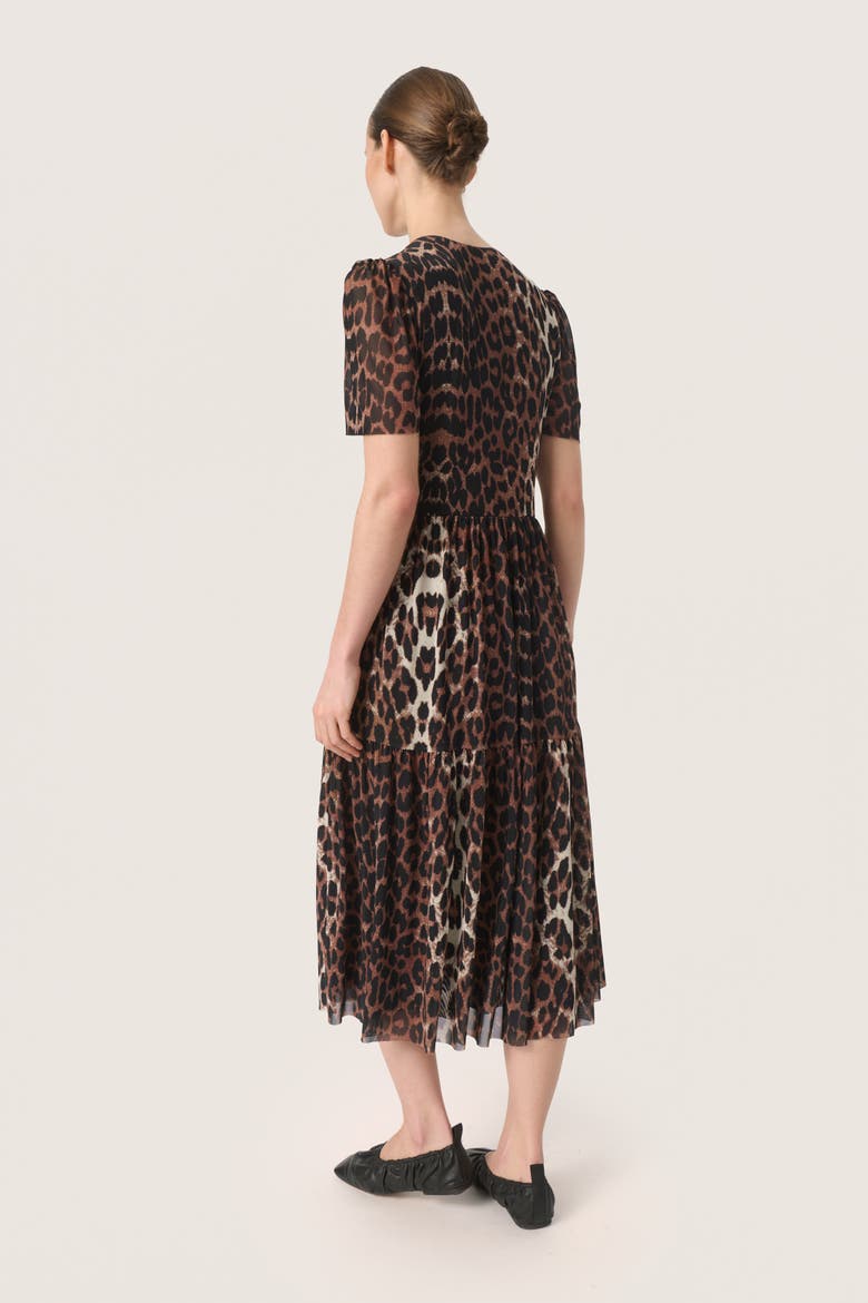 SLAldora Short Sleeve V-neck Wrap Dress, Alternate, color, Leopard Pattern