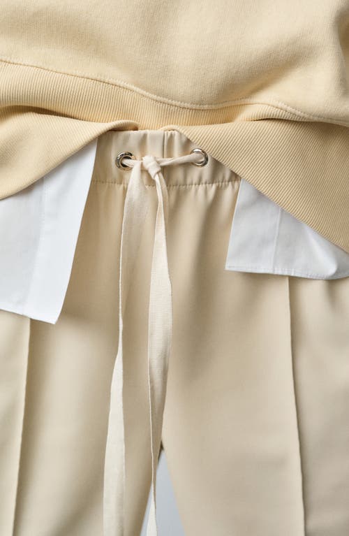 Shop Mango Wide Leg Faux Leather Pants In Ecru