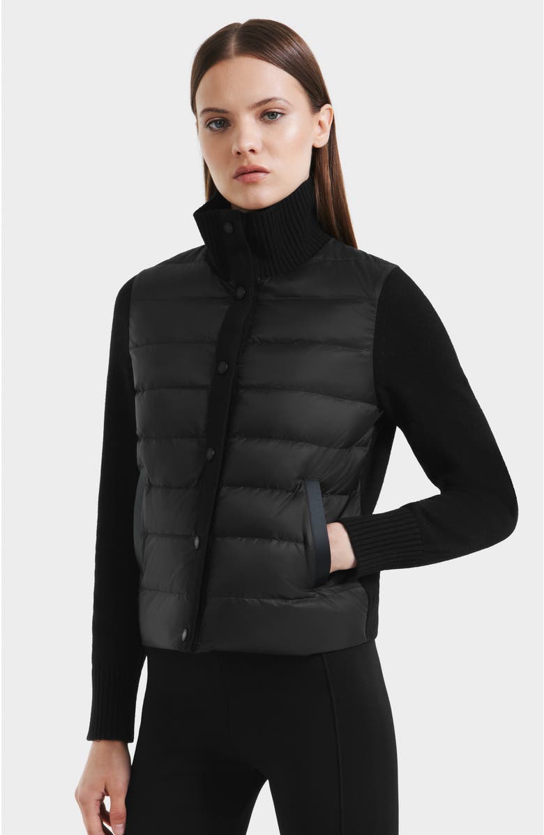 Rudsak Ellie Hybrid Knit & Light Down Jacket, Alternate, color, Black