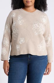 Vince Camuto Embroidered Crewneck Sweater