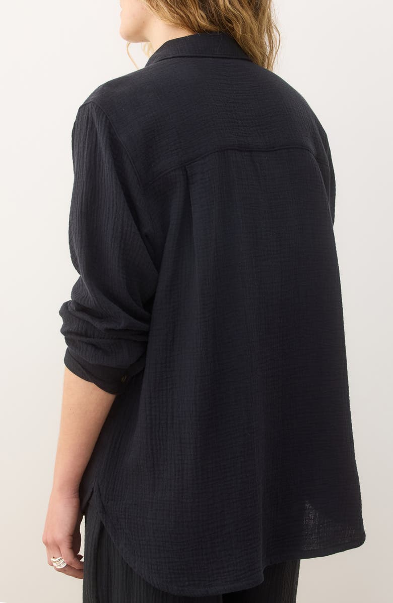 Marine Layer Jane Double Cloth Cotton Gauze Button-Up Shirt, Alternate, color, 