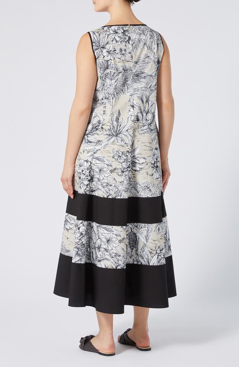 Marina Rinaldi Nandina Print Border Sleeveless Maxi Dress, Alternate, color,