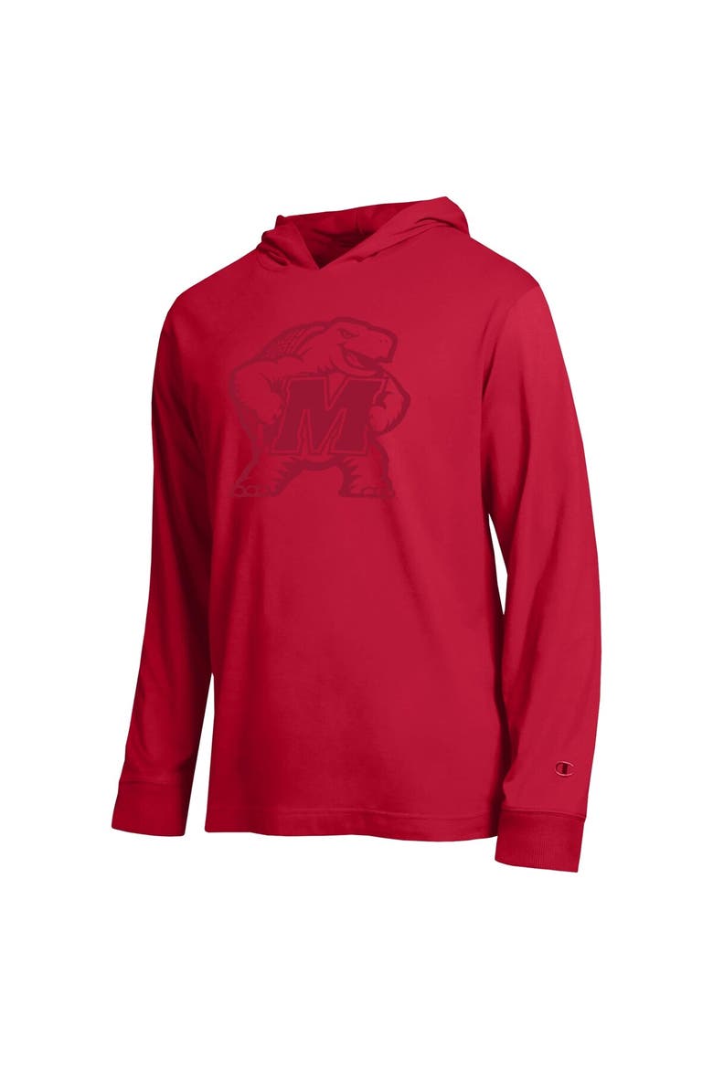 Men's Champion  Red Maryland Terrapins Tonal All-Star Long Sleeve Hooded T-Shirt, Alternate, color, Red