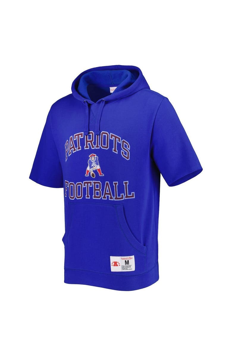 Mitchell & Ness Men's Mitchell & Ness Royal New England Patriots Washed Short Sleeve Pullover Hoodie, Alternate, color, Royal