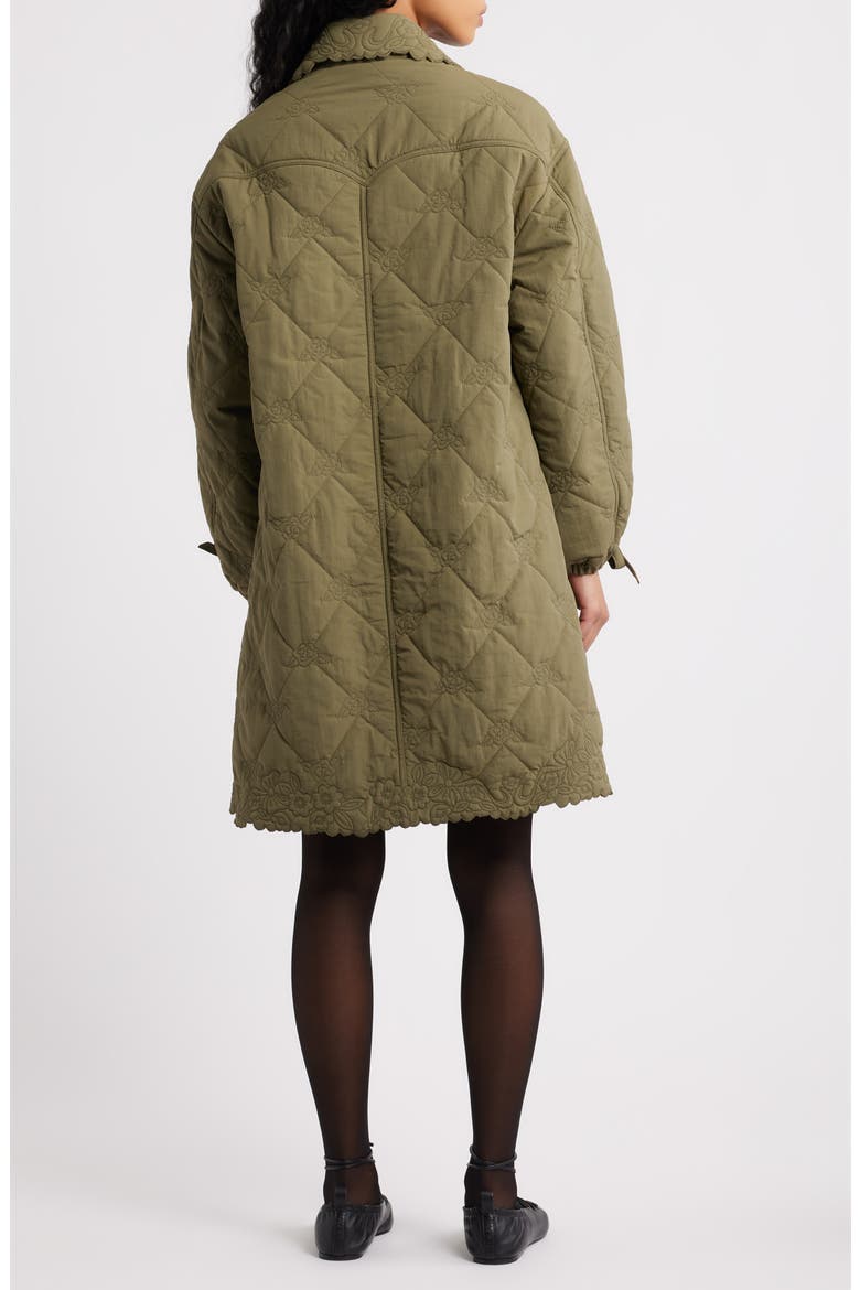 Avery Water Repellent Quilted Coat, Alternate, color, OLIVE