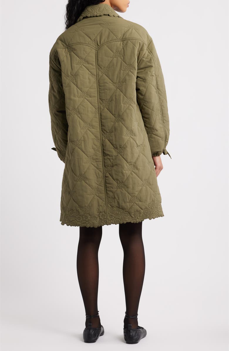 Damson Madder Avery Water Repellent Quilted Coat, Alternate, color, Olive