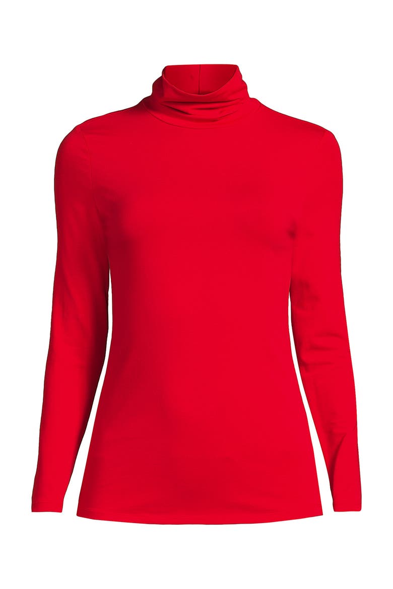 Lightweight Jersey Long Sleeve Turtleneck, Alternate, color, Compass Red