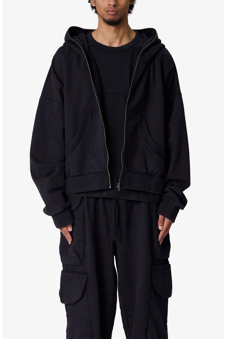Oversize Zip Hoodie, Alternate, color, WASHED BLACK
