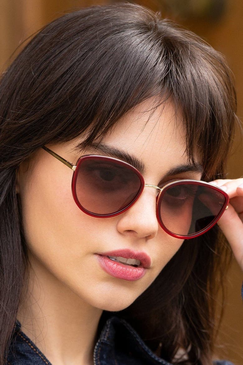 Luna Cat Eye Sunglasses, Alternate, color, Dark Cherry