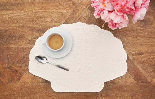 C & F Home C&f Home Shell Shaped Placemat S/6 In White
