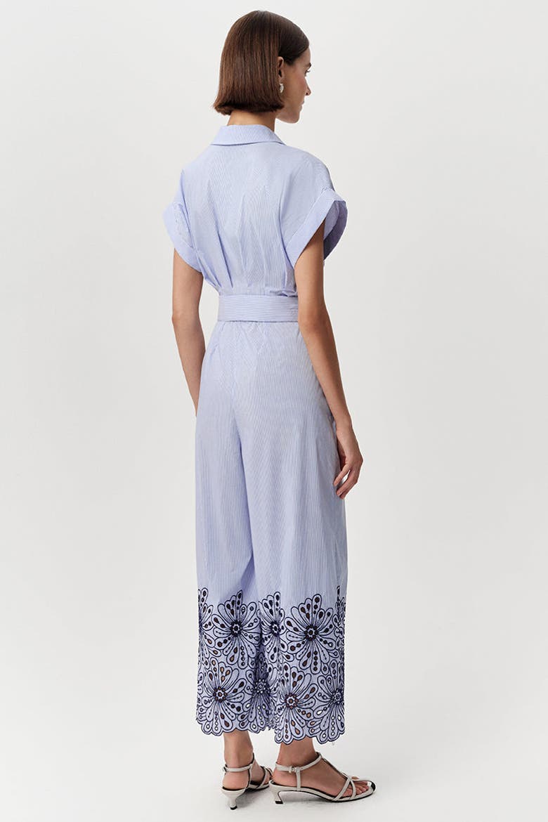Zoie Short Sleeve Button Belted Jumpsuit, Alternate, color, Multi Color