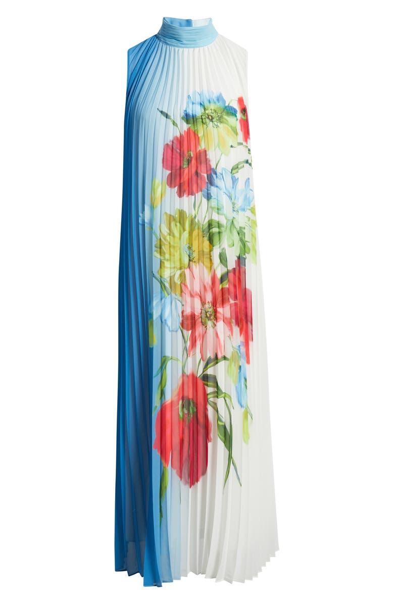 Elie Tahari The Reilley Pleated Maxi Dress, Alternate, color, Bloom Print