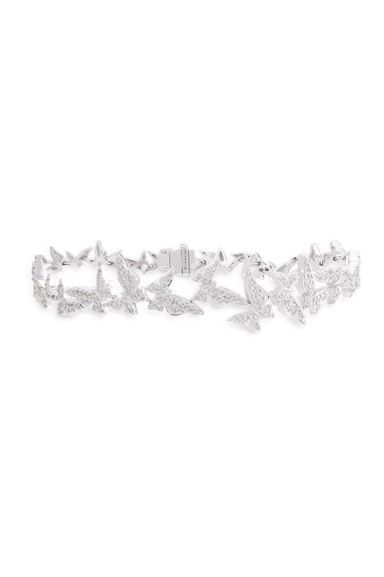 Pavé Diamond Butterfly Bracelet, Main, color, WHITE GOLD