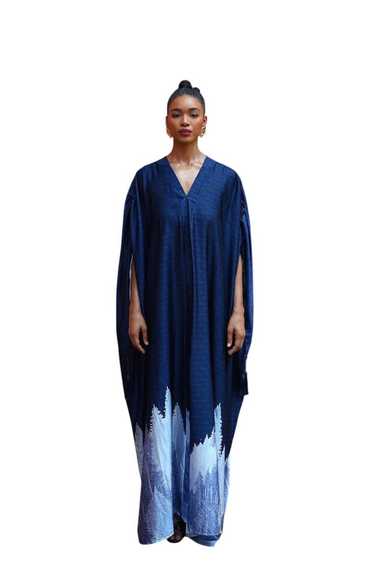 Flaunt Archive Suri Silk Caftan, Main, color, Blue