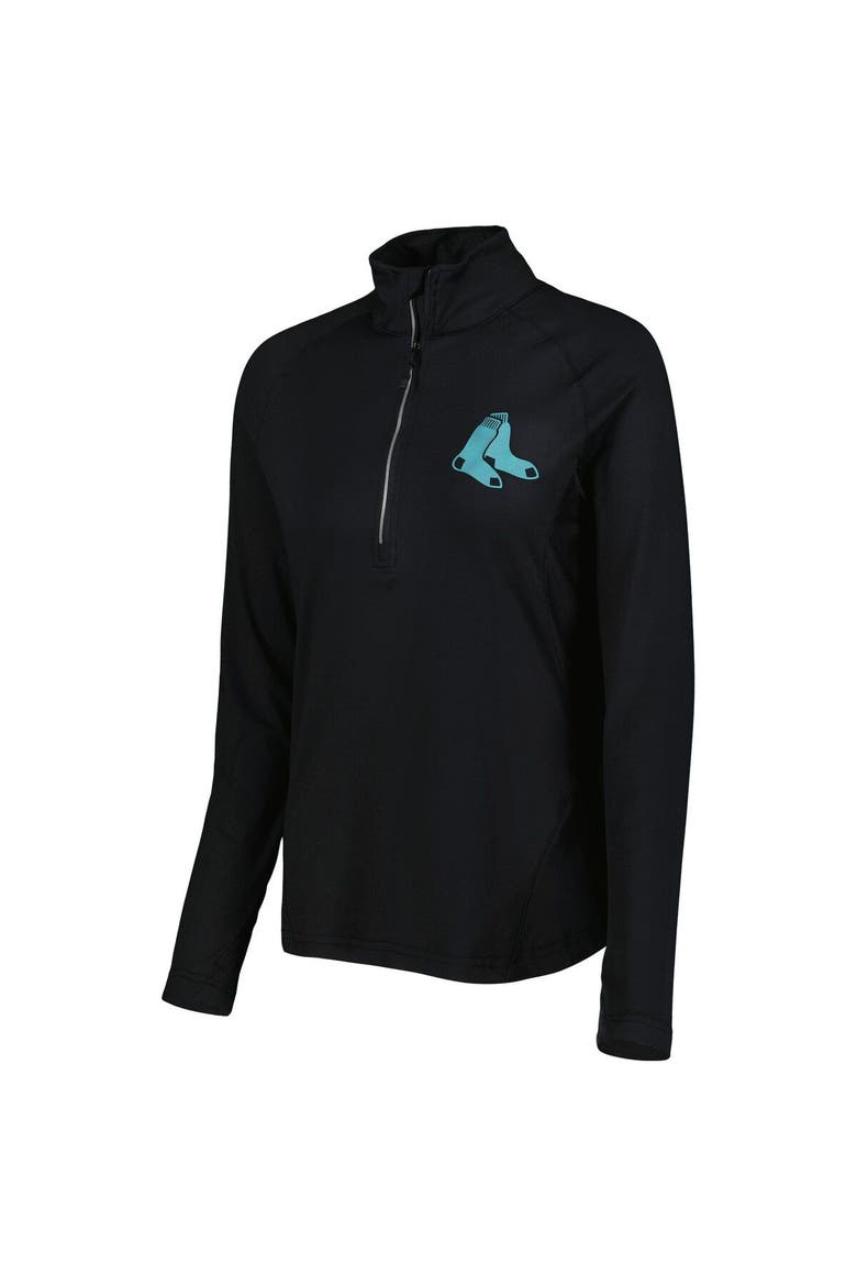 Women's Levelwear Black Boston Red Sox Energy Quarter-Zip Jacket, Alternate, color, Black