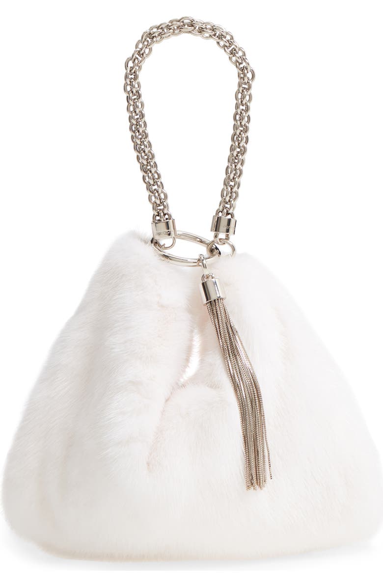 Jimmy Choo Callie Genuine Mink Fur Clutch, Main, color,