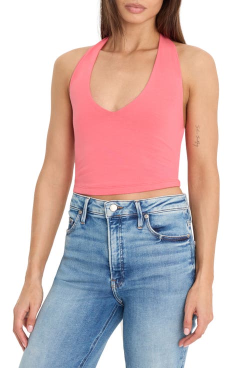 Super Stretch Crop Halter Tank