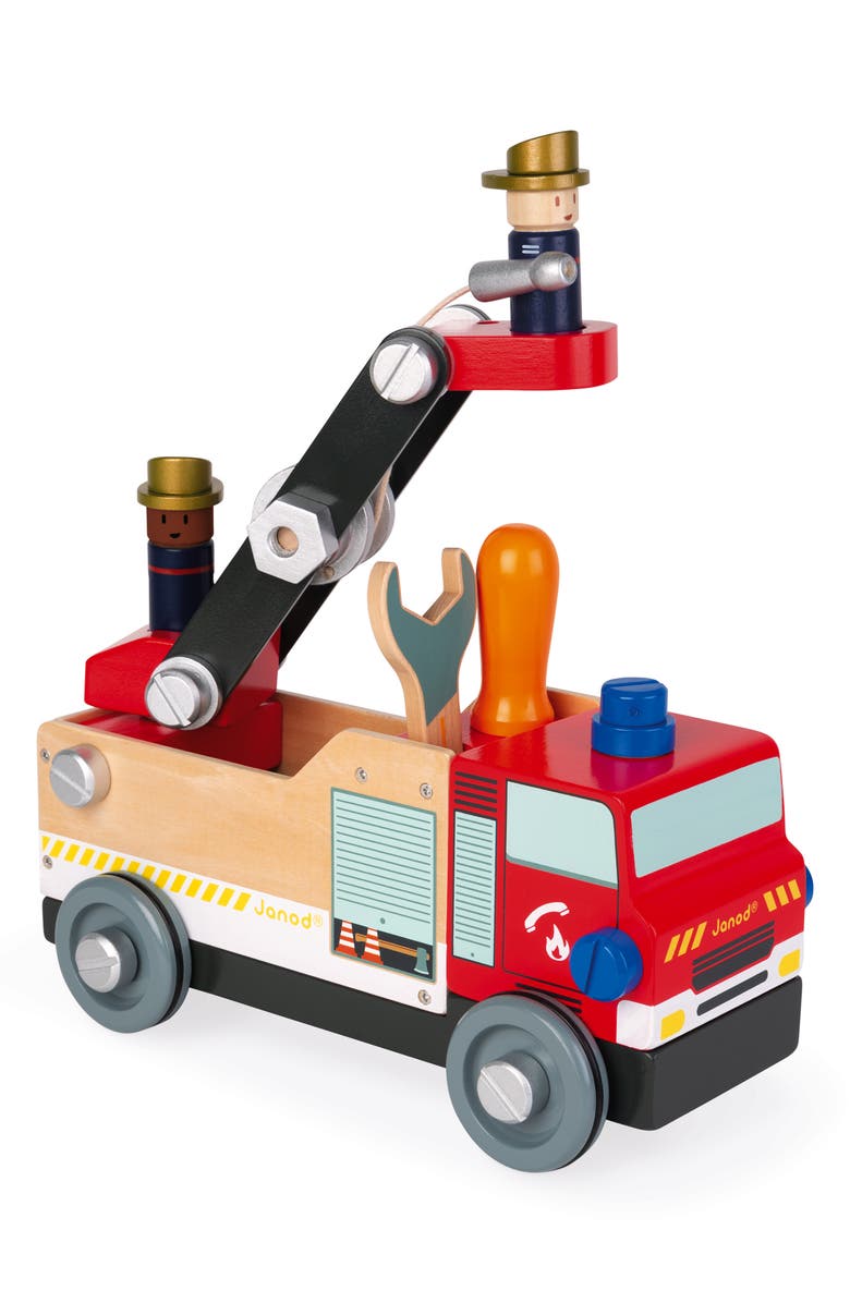 Janod Brico DIY Firetruck, Main, color, Red