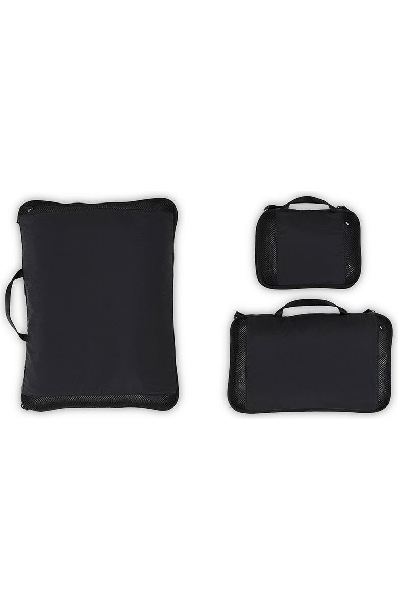 LOJEL ORDO 3-Piece Compression Packing Cubes for Space-Saving Travel, Main, color, Black