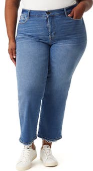 Kensie Ella High Waist Crop Slim Straight Leg Jeans