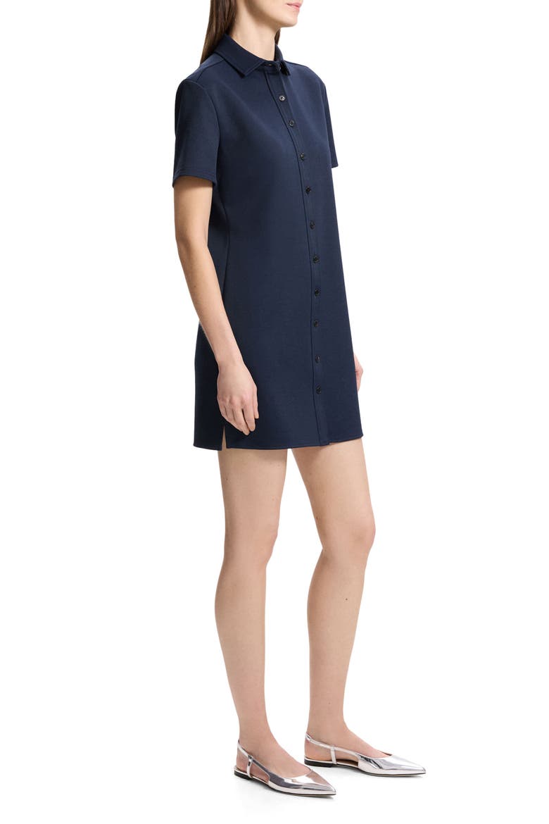 Short Sleeve Piqué Shirtdress, Alternate, color, NOCTURNE NAVY