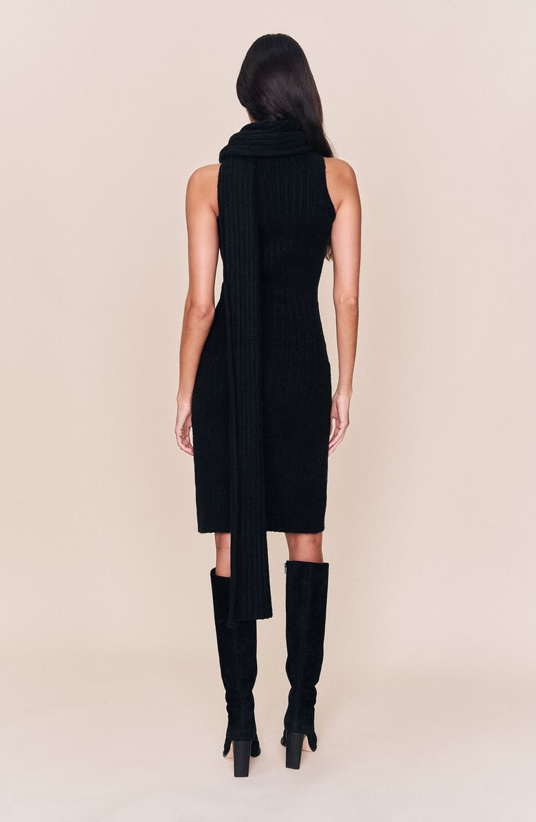 Guizio Hooded Knit Dress, Alternate, color, Black