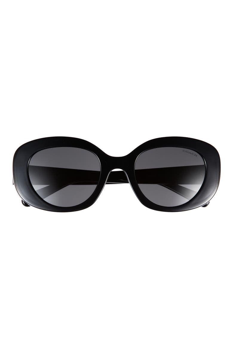 51mm Round Sunglasses, Main, color, BLACK / GREY SOLID