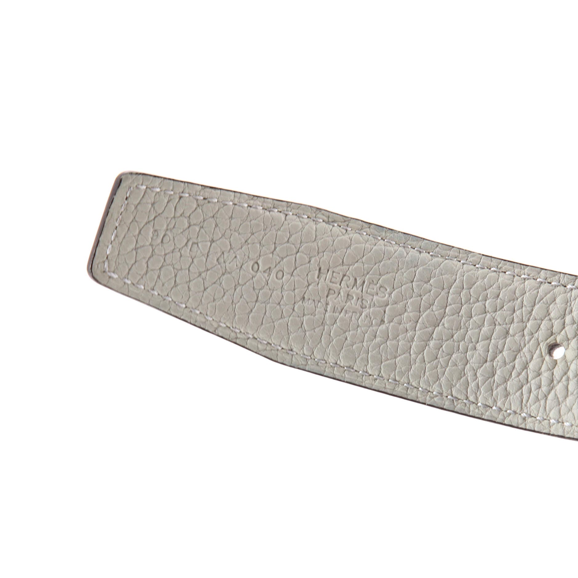 Pre-Owned Hermes Constance Martelee H Reversible Belt Leather with Hammered Hardware Wide, Alternate, color, Brown