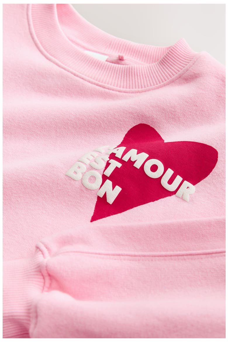 Kids' Heart Sweatshirt & Flare Leggings Set, Alternate, color, PINK