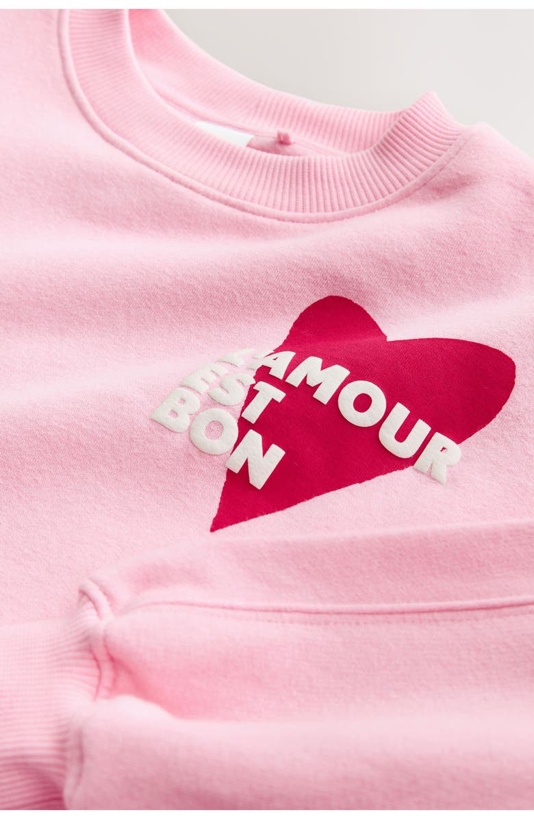 NEXT Kids' Heart Sweatshirt & Flare Leggings Set, Alternate, color, Pink