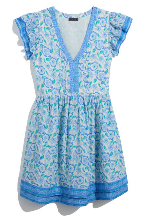 Shop Vineyard Vines Floral Flutter Sleeve Minidress In Floral Print Marsh