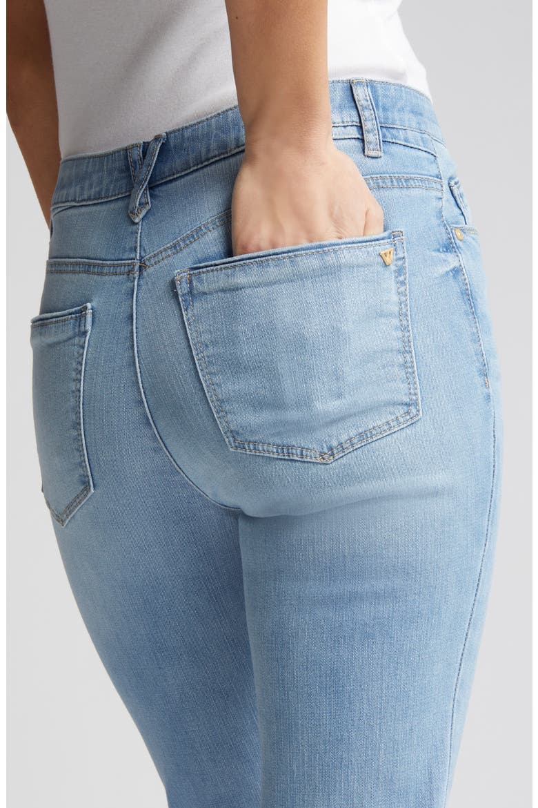 High Waist Raw Hem Skinny Crop Jeans, Alternate, color, LIGHT BLUE