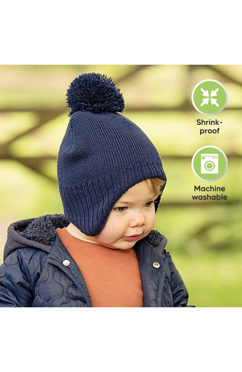 KeaBabies Muff Knitted Beanie, Alternate, color, Cream