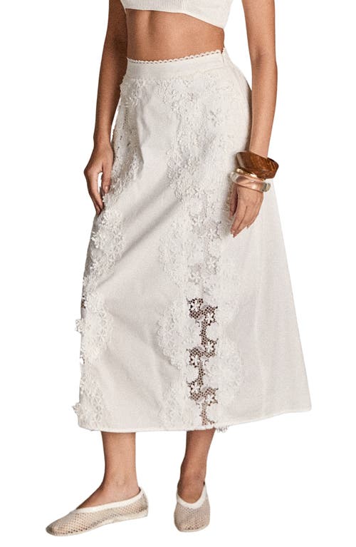 English Factory Lace Midi Skirt In Gray
