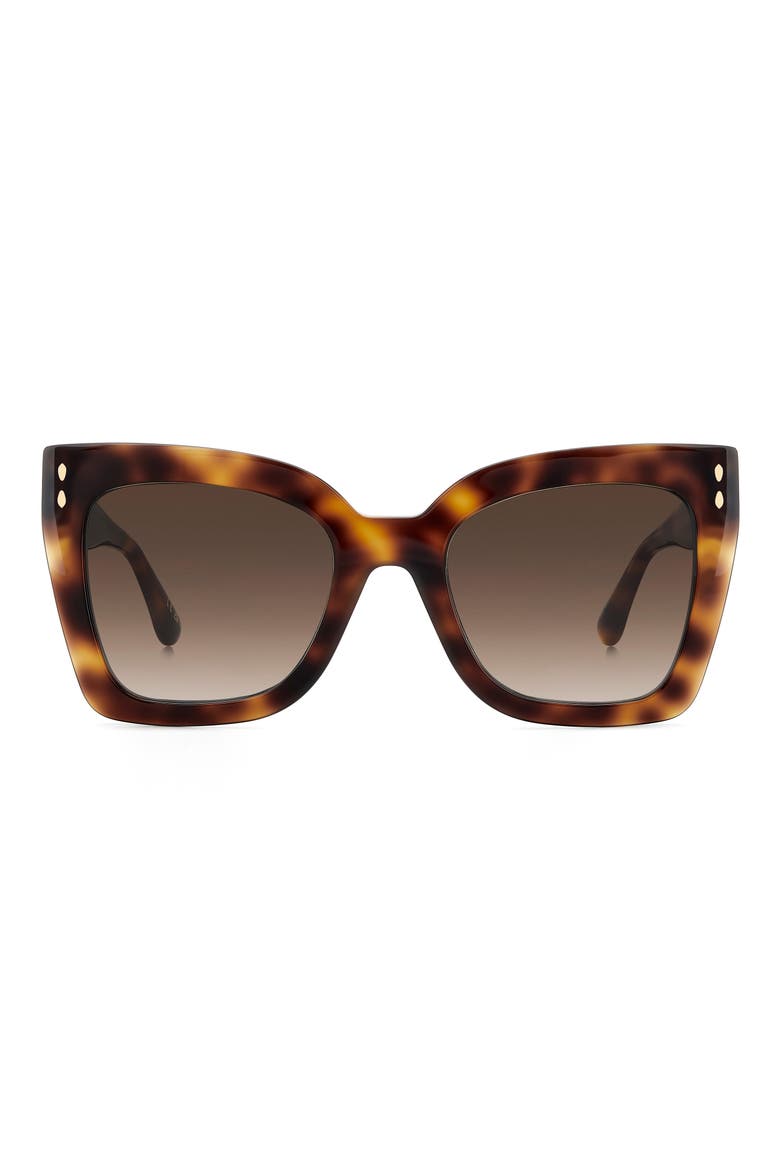 53mm Butterfly Sunglasses, Main, color, BROWN HAVANA/ BROWN SF