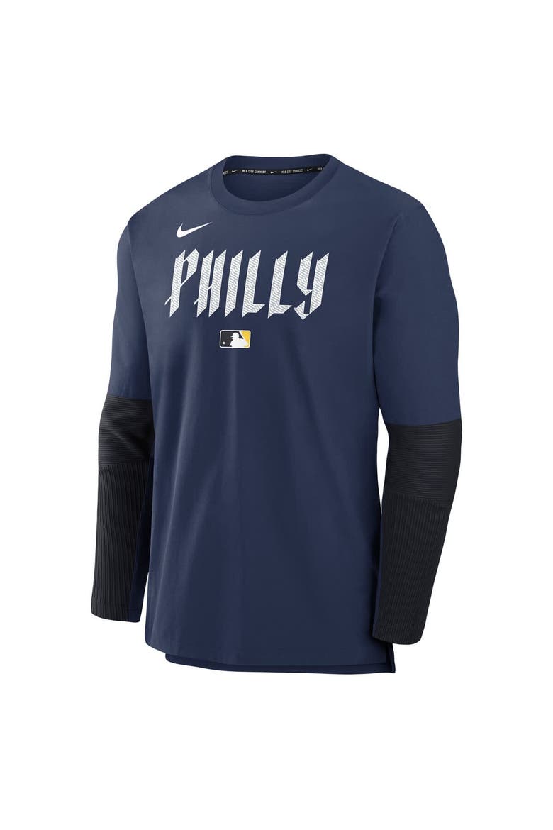 Men's Nike Navy Philadelphia Phillies 2025 City Connect Authentic Collection Player Dri-FIT Lightweight Pullover, Alternate, color, Navy