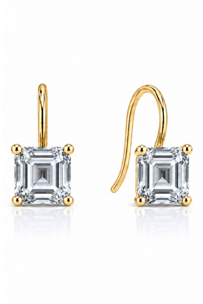 Topaz Pavé Drop Earrings, Main, color, GOLD MOISSANITE
