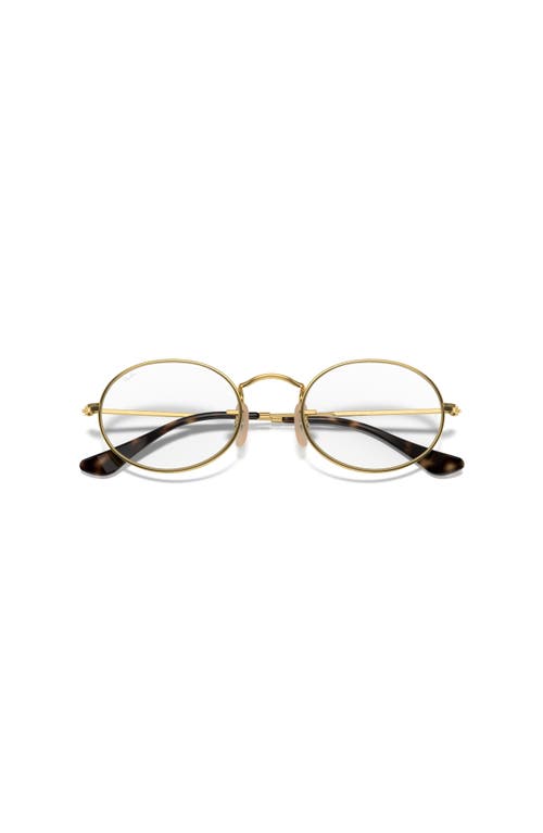Ray Ban Ray-ban 51mm Oval Optical Glasses In Gold